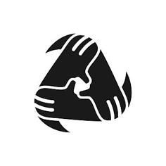 two hands holding each other in the shape of a heart, logo design for a company