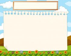 an empty paper with flowers in the field