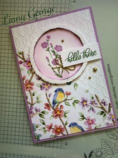 a close up of a card with flowers on it