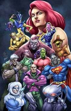 an image of many different characters from the cartoon character series, including person and other superheros