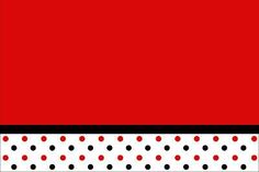 a red background with black and white polka dots