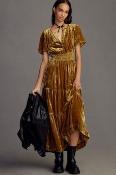 The Somerset Maxi Dress: Velvet Edition | Nuuly Rent Somerset Maxi Dress, Sisterhood Of The Traveling Pants, Gold Velvet Dress, Velvet Dress Short, Vintage Velvet Dress, The Sisterhood, Dress Velvet, Velvet Maxi, Velvet Maxi Dress