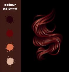 the hair color palette is red and brown