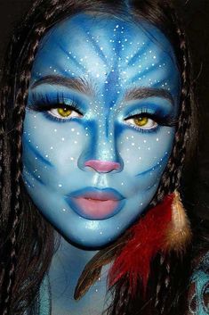 Face Remedies, Avatar Makeup, Avatar Halloween, Teknik Makeup, Makeup Clown, Fantasy Make-up, Halloweenský Makeup, Halloween Make-up Looks, Holloween Makeup