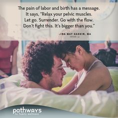 a man and woman laying in bed with the caption we need to remember that birth can be a deepening of a relationship