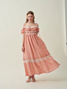 There is no doubt that this Fairy Linen dress will capture your heart.The lemon yellow and Sakura pink of the dress is a delightful and cheerful hue, reminiscent of sunlit meadows and warm, lazy days spent under the summer sun. The delicate lace edges are as light as feathers, adding a romantic touch to the overall des Princesscore Fashion, Lace Edges, Flowy Maxi Dress, Cape Coat, Lazy Days, Pink Linen, Lemon Yellow, Lace Edging, Linen Dresses