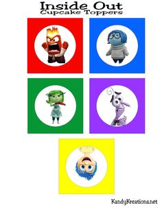 the inside out cupcake toppers for monsters