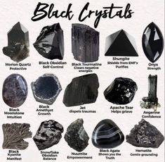 Grid Ideas, Gemstones Chart, Crystal Healing Chart, Inner Witch, Philosophers Stone, Crystal Vibes, Witch Stuff, Black Amethyst, Black Gems