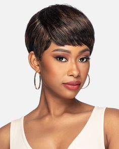 Short Pixiecut with Fringed Ends & Feathered Bang➤ Premium Human Hair Wig Outlet, Vivica Fox Wigs, Vivica Fox, Ponytail Hair Piece, Best Wig Outlet, Kids Wigs, Men's Wigs, Monofilament Wigs, Women's Wigs