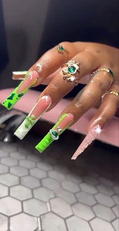 Long Acrylic Nail Designs, Colored Acrylic Nails, Her Nails, Short Square Acrylic Nails, Exotic Nails, Long Acrylic Nails Coffin, Acrylic Nails Coffin Pink, Long Square Acrylic Nails, Unique Acrylic Nails