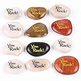 rocks with the words you rock written on them in different colors and sizes are shown