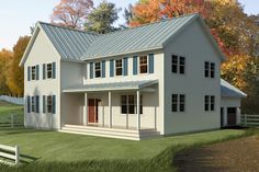 this is an artist's rendering of a two - story house in the fall