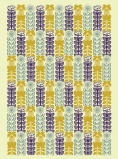 an abstract pattern with blue, yellow and purple colors