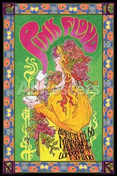 Poster Konser, Piper At The Gates Of Dawn, Pink Floyd Concert, Poster Rock, Pink Floyd Poster, Pink Floyd Art, Band Poster, Mad Hatters, Cool Wall Decor