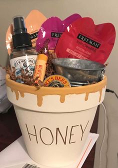 a bucket filled with lots of different types of items