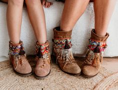 Elevate your footwear game with our Ethnic Boot Covers Matching Set for Mother & Daughter! Featuring eye-catching ethnic designs, these cuffs are perfect for adding a touch of flair to your boots. Crafted with care and quality materials, they ensure both style and comfort. Whether you're out for a casual stroll or a special outing, these cuffs are sure to turn heads and make a statement. When you buy a product, the complete pair (left and right foot) is included. SPECIFICATIONS * Matching Set fo Bohemian Boots, Boot Covers, Ethnic Design, Left And Right, Boot Shoes Women, Mother Daughter, Matching Sets, Embellishments, Womens Boots