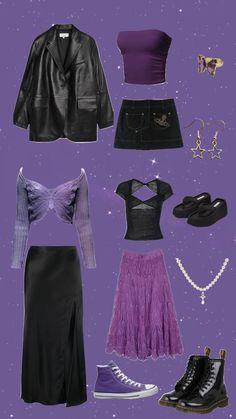 Consert Outfits, Cute Concert Outfits, Outfits 2000s, Outfits Y2k, Purple Outfits