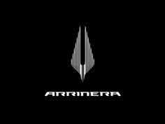 the logo for an upcoming video game, arrinera is shown in black and white