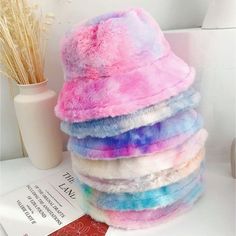 Kawaii Hat, Bob Chapeau, Tie Dye Hat, Cap Winter, Cap Girl, Bucket Hat Women