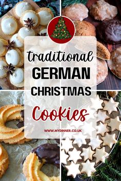 traditional german christmas cookies with text overlay