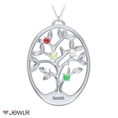 Available in 4 to 15 stone variations, this classic Family Tree Pendant has space at the base to engrave your family name. Customize with your choice of metal and your family's birthstones to create a perfect piece to be treasured forever! Engraved Pendant, Mens Engagement, Photo Pendant, Birthstone Pendant, Tree Pendant, Silver Prices, Gold Price, For Sale Sign, Family Name