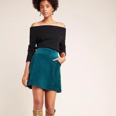 Eternally Stylish, This Corduroy Mini Skirt Pairs Perfectly With A Knit Top And Booties. Cotton Side Slant Pockets Mini Silhouette Back Zip Dry Clean Imported Dimensions Standard: 19" Holiday Photos Outfits, Corduroy Mini Skirt, Velvet Skirt, Photo Outfit, Knit Top, Mini Skirt, Anthropologie, Womens Skirt, Mini Skirts