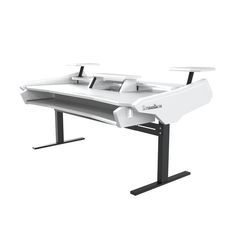 Enterprise Electric set All White Speaker Shelves, Electric Desk, Sit Stand Workstation, Studio Desk, Portable Desk, Shelf Holders, Studio Table, Studio Furniture, Desk Height