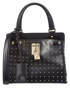 Joylock Small Embellished Leather Satchel - Black - Valentino Shoulder bags Valentino Black, Valentino Women, Mcm Logo, Black Shoulder Bag, Coach Swagger Bag, Shoulder Bags, Second Hand