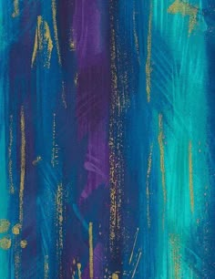 an abstract painting with blue and purple colors