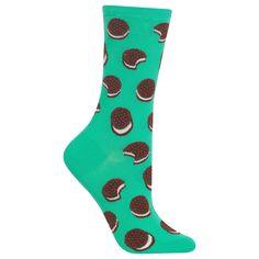 PRICES MAY VARY. Dessert lovers everywhere know that a good cookie is hard to beat That?s why these Women?s Sandwich Cookie Crew Socks are a ?must have? treat for your sock collection Featuring a fun pattern of delicious black and white cookies, these dress socks are on trend and will make a fun addition to your next outfit Express your love of sweet treats with these fun socks Fits womens shoe size 4-10. 5 Cute socks for Women featuring Cookie socks Movie Gifts, Food, Funny socks designs. Food Socks, Sandwich Cookie, Black And White Cookies, Pop Culture Gifts, Green Socks, Fun Socks, Sandwich Cookies, Next Clothes, Cute Socks