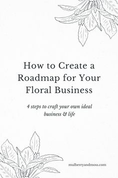 the front cover of a book with flowers and leaves in black ink on white paper