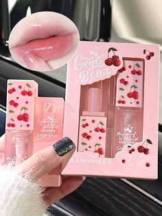 Moisturizing Water Shine & Plump Lips Anti-chapped Lip Care Oil & Lip Balm Set (2pcs), Day & Night Lip Gloss PrimerI discovered amazing products on SHEIN.com, come check them out! Lip Oil Packaging, Oil Packaging Ideas, Gege Bear, Cherry Lips, Gloss Labial, Lip Set, Fancy Makeup