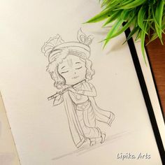 Krishna Ji Sketch Pencil, Janmashtami Drawing Sketch, Little Krishna Sketch, Cute Little Krishna Drawing, Cute Krishna Drawing, Pencil Drawing Images, Pencil Drawings Of Girls, Butterfly Art Painting