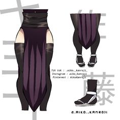 an anime character's leggings and shoes