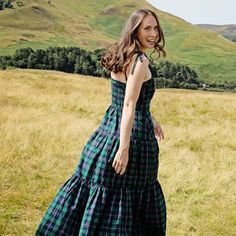 Timeless in Tartan! Our Womens Marilyn Dress, fashioned in a traditional Green Tartan will transport you to the Scottish Highlands during the most magical time of the year. This elegant, full length, form flattering tiered dress features adjustable skinny shoulder straps and forgiving smocking at the back. Fully lined with an invisible zipper closure at back, this piece is the perfect choice for an evening holiday party or even a Winter wedding! Match back to Brother, Sister and Baby in Green Tartan too! | Pink Chicken | Women's Marilyn Dress, Green Tartan (Multicolor, Size X-Small) | Maisonette collects the best children’s products from around the world (unlike Zulily, Etsy, The Tot, Farfetch Kids, Childrensalon, Crate and Kids, Kohls, Wayfair, Buy Buy Baby, Nordstroms, Mini Boden, J.Crew Chicken Dress, Marilyn Dress, Green Tartan, Outerwear Outfit, Scottish Highlands, Brother Sister, Tiered Dress, Invisible Zipper, Time Of The Year