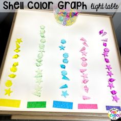 an art project for kids to make their own sea animals and seashell color graph