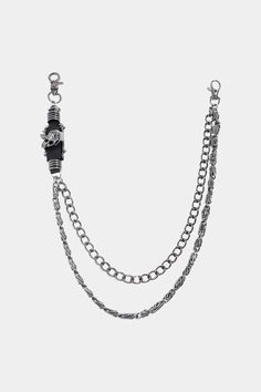 Elevate your style with our Double Layer Alloy Chain Belt! This sleek and trendy accessory adds a touch of edge to any outfit. Made with high-quality alloy, it's sturdy, durable, and promises to elevate your look with its double layered design. Add a touch of chic to your wardrobe today! Material: Alloy Imported Product measurements: 16+19.7 in Trendy Black Chain Link Jewelry, Black Punk Jewelry With Chain, Punk Black Jewelry With Silver Chain, Black Link Chain Jewelry, Black Punk Style Jewelry With Chain, Trendy Black Link Chain Necklace, Punk Style Black Chain Jewelry, Adjustable Metal Chain Necklace For Streetwear, Black Punk Jewelry With Chain Strap