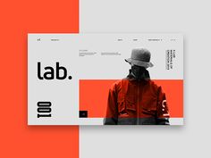 an orange and white web page with the word lab written on it in bold font