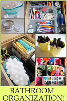 the bathroom organization is organized and ready to be used