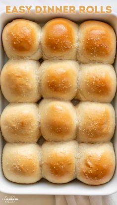 easy dinner rolls in a casserole dish