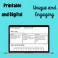 a computer screen with the words printable and digital engaging on it's side