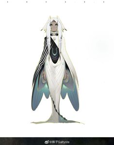 an illustration of a white bird with black stripes on its body and wings, standing in front of a white background