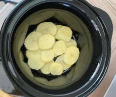 the food is in the slow cooker ready to be cooked