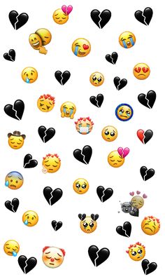 an image of many different emoticions that are in the shape of heart shapes