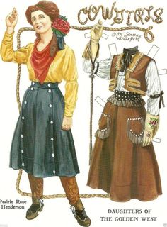 an old fashion pattern for women's clothing, including skirts and blouses from the golden west