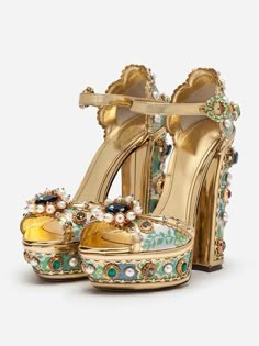 PALAIS Rhinestone-Embellished Block-Heels – ZCRAVE Versace Purple Shoes Turquoise, Crystal Embroidery, Dr Shoes, Modern Sandals, Women Platform Sandals, Chunky High Heels, Super High Heels, Drag Queens, Aesthetic Shoes