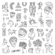 an image of tattoos and symbols