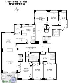 an apartment floor plan with the first and second floors on each side, including two bedroom apartments