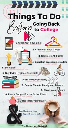 a poster with the words things to do before going back to college