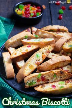 christmas biscotti with gummy bears on the side